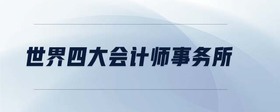 世界四大會計(jì)師事務(wù)所