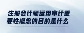 注冊(cè)會(huì)計(jì)師運(yùn)用審計(jì)重要性概念的目的是什么