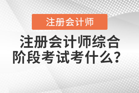 注冊會計師綜合階段考試考什么？