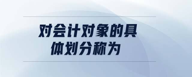 對(duì)會(huì)計(jì)對(duì)象的具體劃分稱為