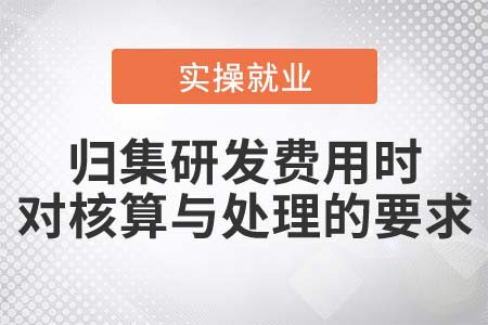 企業(yè)在歸集研發(fā)費(fèi)用時(shí)，對會計(jì)核算與處理有哪些要求？