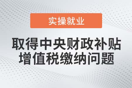 企業(yè)取得的中央財(cái)政補(bǔ)貼需要繳納增值稅嗎？