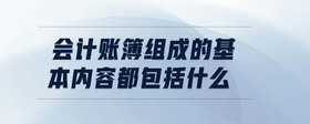 會(huì)計(jì)賬簿組成的基本內(nèi)容都包括什么