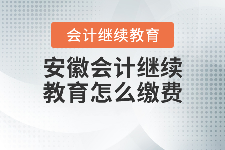 安徽會(huì)計(jì)繼續(xù)教育怎么繳費(fèi)？