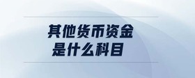 其他貨幣資金是什么科目