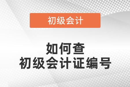 如何查初級會計證編號？