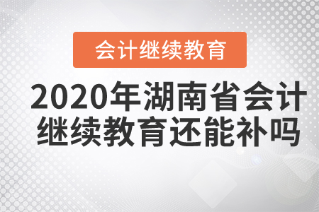 2020年湖南省會(huì)計(jì)繼續(xù)教育還能補(bǔ)嗎？