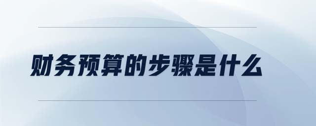 財(cái)務(wù)預(yù)算的步驟是什么
