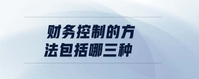 財務控制的方法包括哪三種