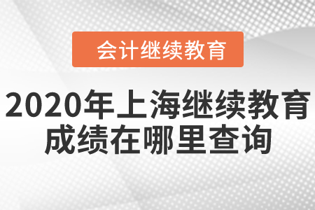 2020年上海市會計繼續(xù)教育成績在哪里查詢？