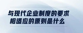 與現(xiàn)代企業(yè)制度的要求相適應(yīng)的原則是什么