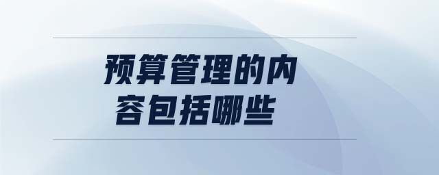 預算管理的內(nèi)容包括哪些