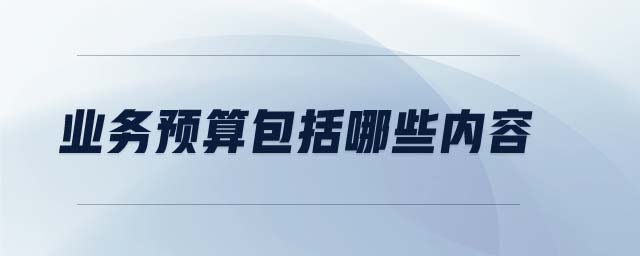 業(yè)務預算包括哪些內容