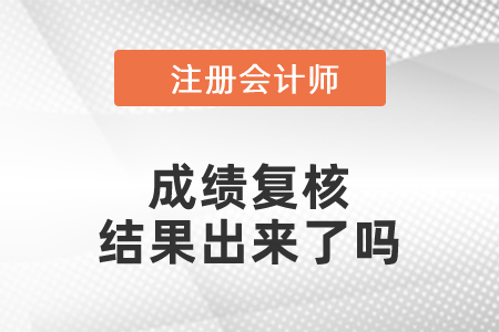 注冊會計師成績復(fù)核結(jié)果出來了嗎