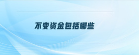 不變資金包括哪些