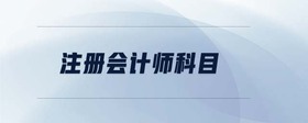 注冊會計(jì)師科目