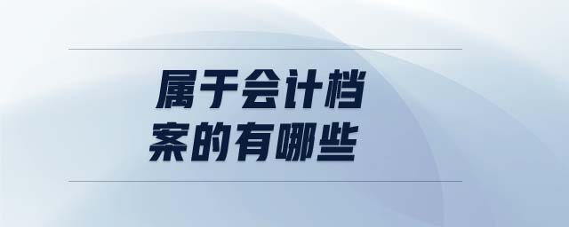 屬于會(huì)計(jì)檔案的有哪些