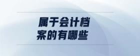 屬于會計檔案的有哪些