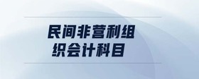 民間非營利組織會計(jì)科目
