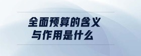 全面預(yù)算的含義與作用是什么