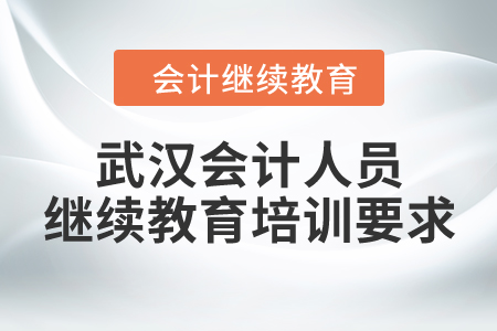武漢會計人員繼續(xù)教育培訓要求