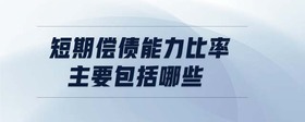 短期償債能力比率主要包括哪些
