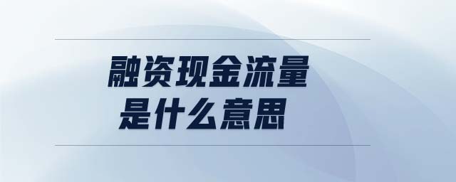 融資現(xiàn)金流量是什么意思