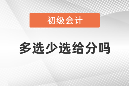 初級會計(jì)多選少選給分嗎