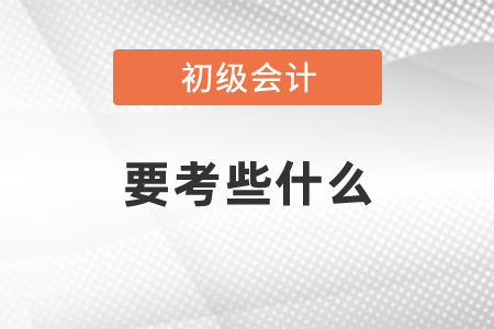 初級會計證要考些什么