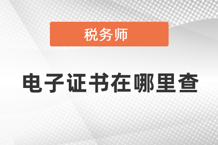 稅務(wù)師電子證書在哪里查
