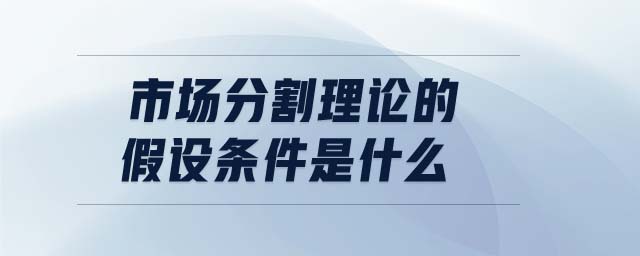 市場(chǎng)分割理論的假設(shè)條件是什么