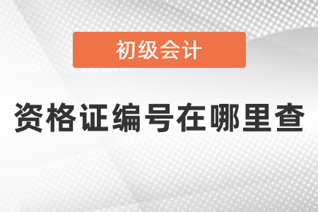初級(jí)會(huì)計(jì)資格證編號(hào)在哪里查？