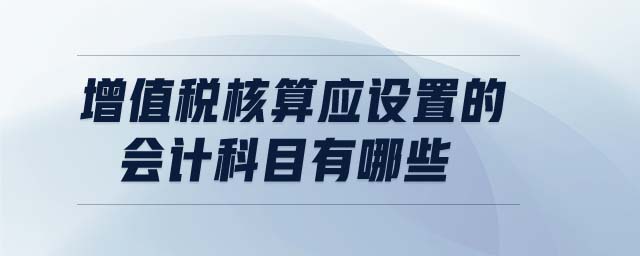 增值稅核算應設置的會計科目有哪些