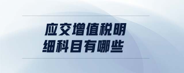 應交增值稅明細科目有哪些