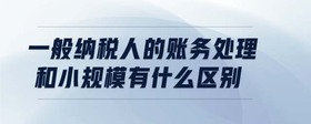 一般納稅人的賬務(wù)處理和小規(guī)模有什么區(qū)別
