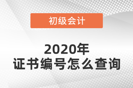 2020年初級(jí)會(huì)計(jì)證書編號(hào)怎么查詢