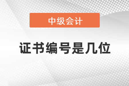 中級會計(jì)證書編號是幾位