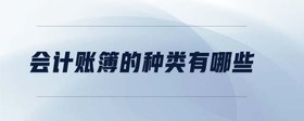 會計賬簿的種類有哪些