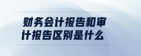財務(wù)會計報告和審計報告區(qū)別是什么