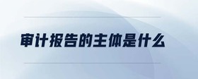 審計報告的主體是什么
