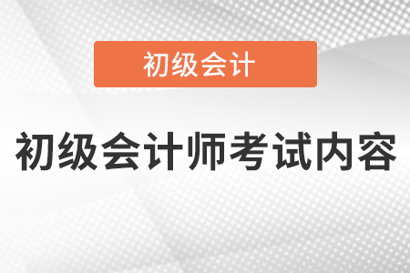 初級會計師考試內容