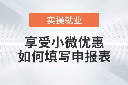 小規(guī)模納稅人享受小微優(yōu)惠如何填寫申報表？