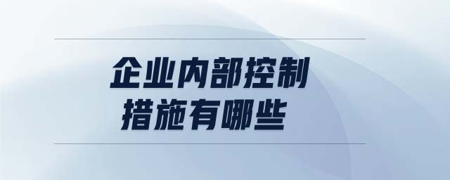 企業(yè)內(nèi)部控制措施有哪些