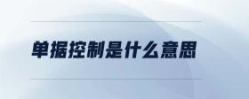 單據(jù)控制是什么意思