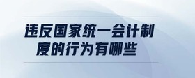 違反國家統(tǒng)一會計制度的行為有哪些