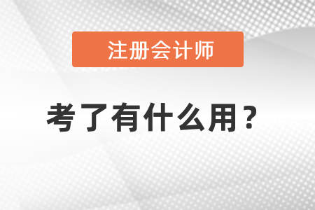 注冊會計(jì)師考了有什么用？