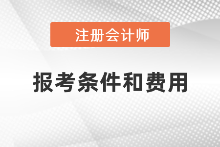 注冊會計師報考條件和費用分別是什么