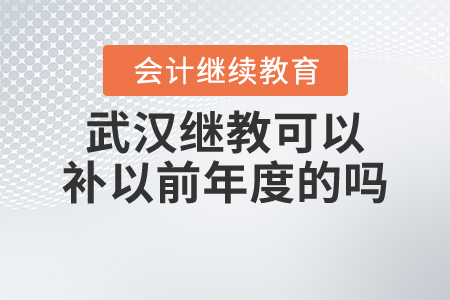 武漢會(huì)計(jì)繼續(xù)教育可以補(bǔ)以前年度的嗎？