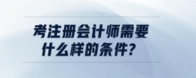 考注冊會計師需要什么樣的條件?