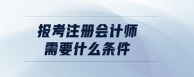 報考注冊會計師 需要什么條件